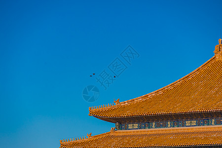 北京 世贸天阶初冬晴朗天空下的北京故宫背景