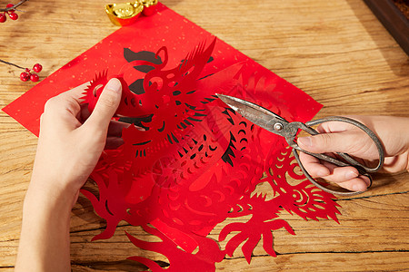 春节剪纸窗花传统图片