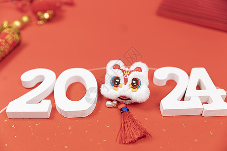 2024年红色新年背景背景图片