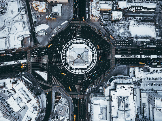 俯拍哈尔滨红博广场图片