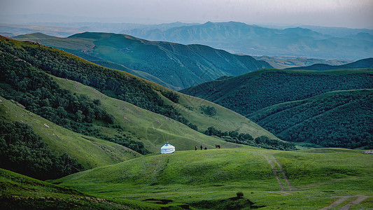 内蒙古高山牧场景观背景图片