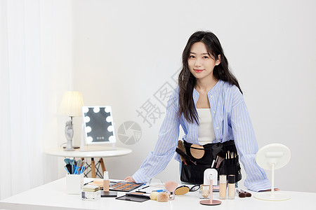 化妆包素材专业化妆师形象背景
