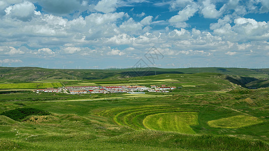 内蒙古夏季农田景观背景图片