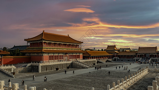 故宫樱花树北京故宫古建筑景观背景