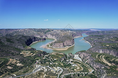 中国最美峡谷内蒙古老牛湾黄河大峡谷5A景区景观背景