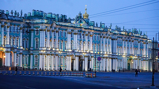 俄罗斯冬宫博物馆夜景背景图片