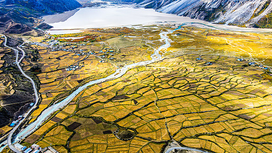 然乌湖航拍背景