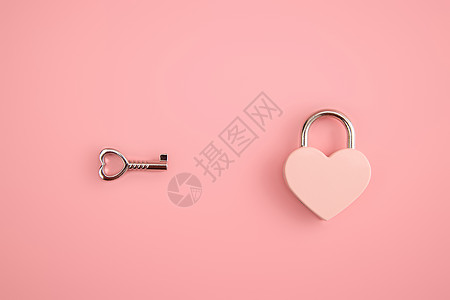 钥匙与锁520粉色爱心锁与钥匙背景图背景