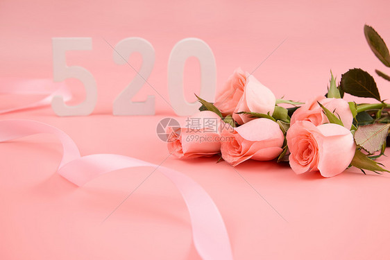 520淡粉色玫瑰花束背景图片