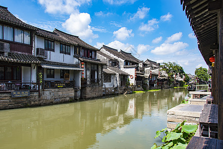 浙江西塘西塘建筑风光背景