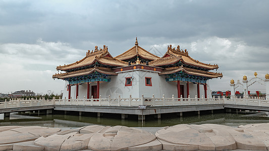 栖灵寺内蒙古美岱召藏传佛教建筑景观背景