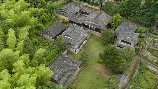 航拍浙江丽水旅游云中大漈景区时思寺古建筑图片