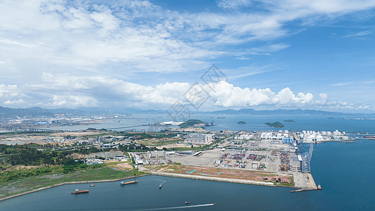 航拍广东惠州大亚湾海洋港口码头图片
