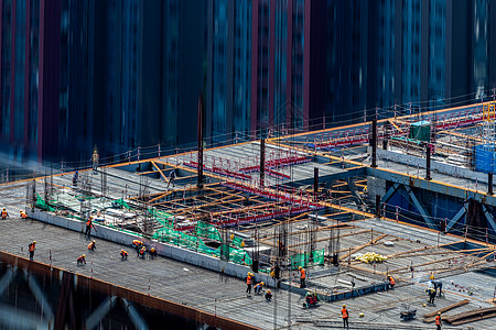 正在建设中的深圳宝安工人文化宫建筑工地图片