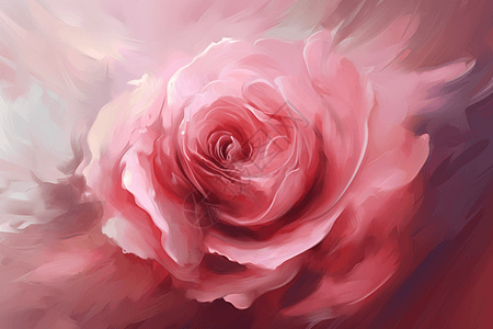 油画风格的玫瑰花图片