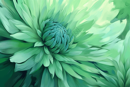 绿色油画艺术风格的花朵背景图片