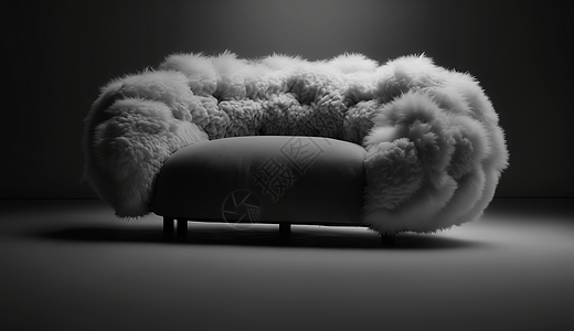 梦幻的黑白蓬松沙发图片