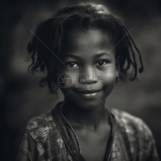 微笑的非洲小女孩图片
