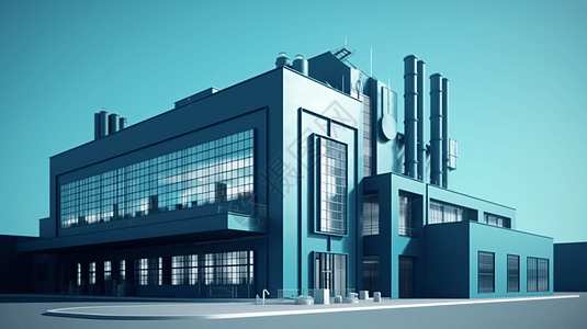 蓝色工业厂房背景图片
