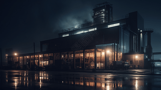 夜景运作的工厂图片