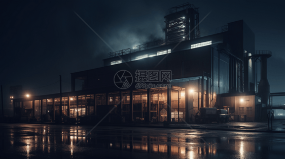 夜景运作的工厂图片