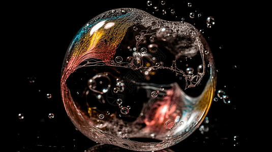 超清彩色玻璃气泡球体图片