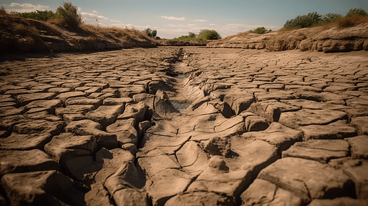 干旱裂开的土地河床图片