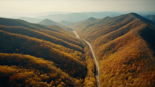 蜿蜒穿过山脉的公路鸟瞰图背景图片