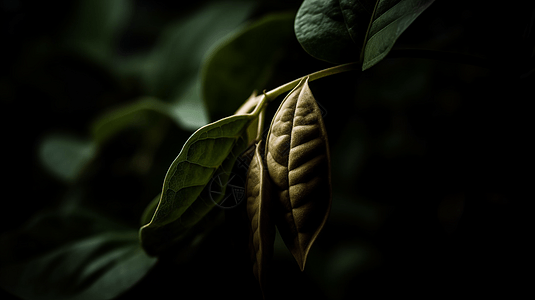大豆植物的叶子图片