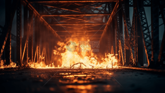燃烧的桥梁图片