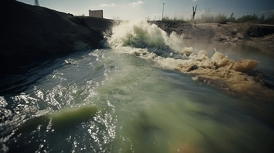 化工水污染排放高清图片
