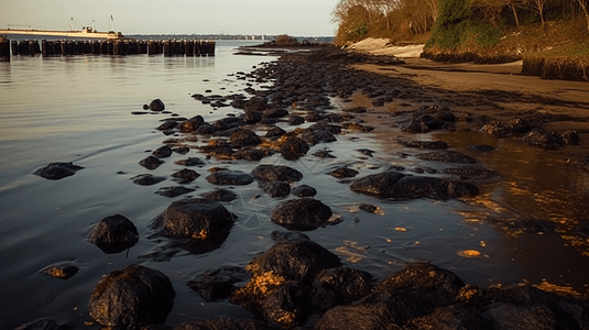 被溢油和焦油球污染的沿海地区背景