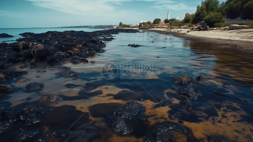 水污染与沿海地区的视图图片