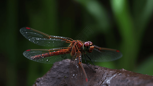 蜻蜓微距镜头昆虫图片
