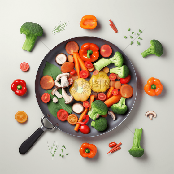 烤蔬菜食材展示3d图片