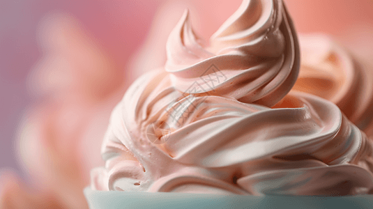 粉色冰淇淋特写图片