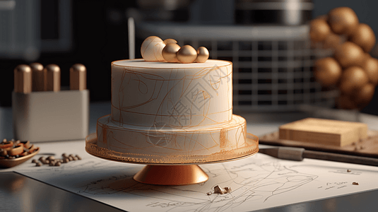 蛋糕制作静物图片