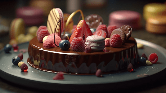 3D动画水果蛋糕甜点图片
