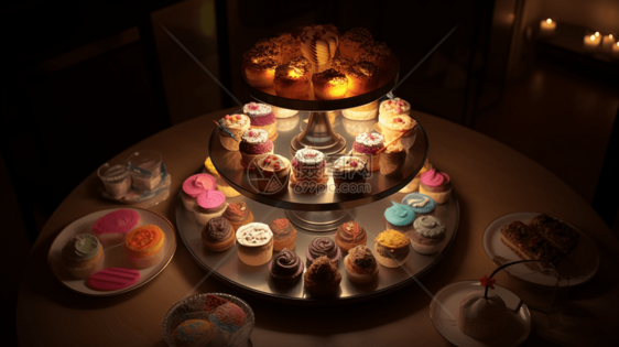 多层美食甜点蛋糕架图片