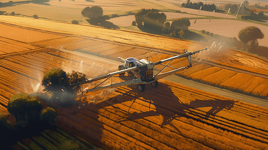 农用飞机无人机喷洒农药背景