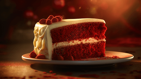 细腻的红色天鹅绒蛋糕图片