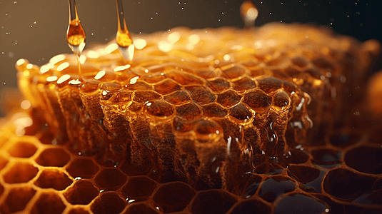蜂巢蜂蜜的特写镜头图片