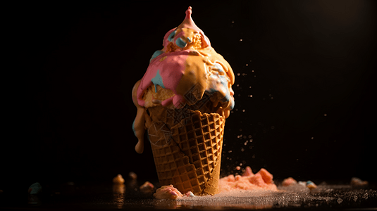 冰淇淋蛋卷图片