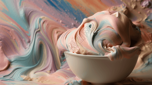 奶油香草冰淇淋图片