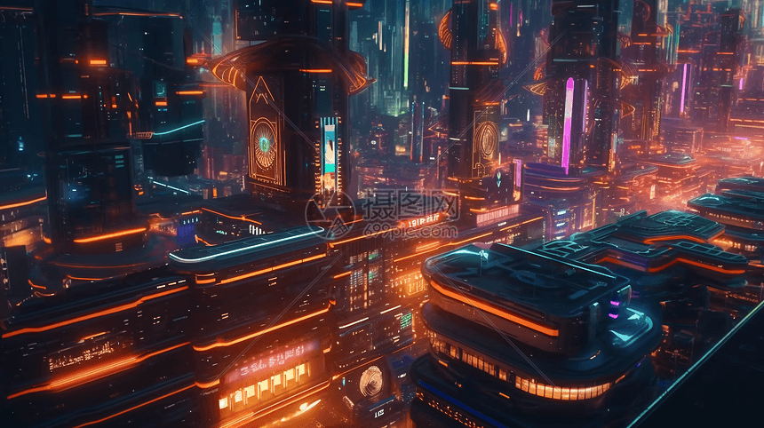 复古未来科幻城市图片
