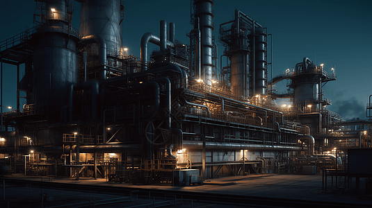化工厂夜景图图片