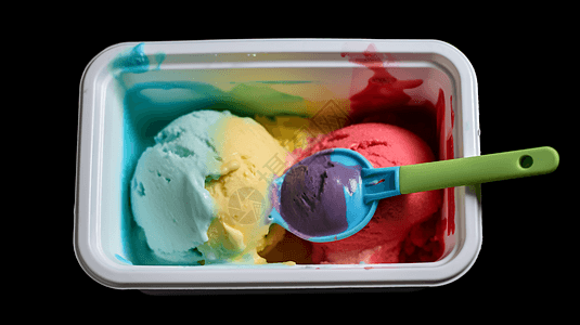 彩色冰淇淋球一盒冰淇淋背景