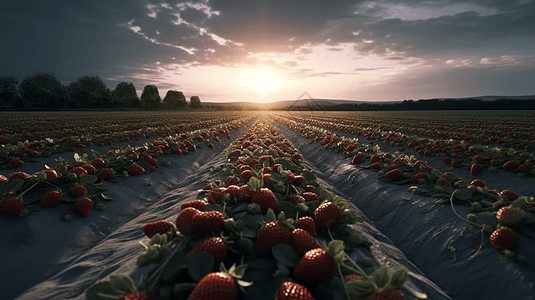 草莓农田图片