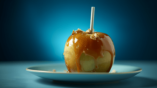 焦糖涂层的苹果图片