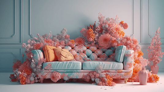 创意彩色梦幻沙发图片